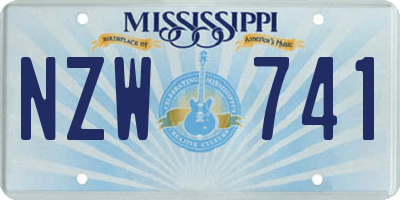 MS license plate NZW741