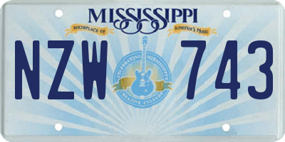 MS license plate NZW743