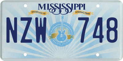 MS license plate NZW748