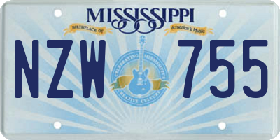 MS license plate NZW755