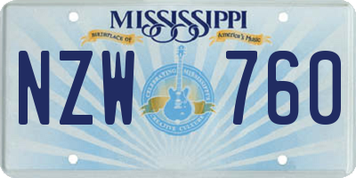 MS license plate NZW760