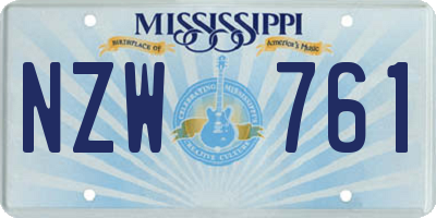 MS license plate NZW761