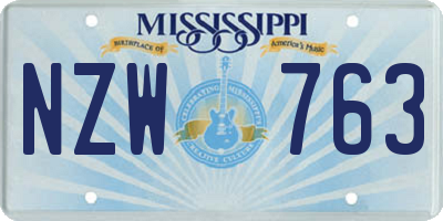 MS license plate NZW763