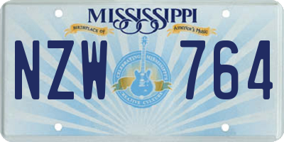 MS license plate NZW764