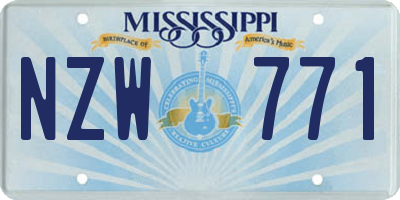 MS license plate NZW771