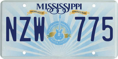 MS license plate NZW775