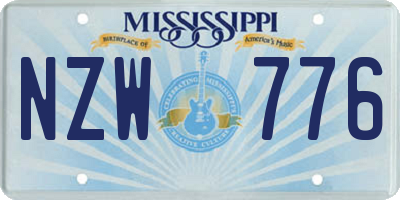 MS license plate NZW776