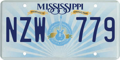 MS license plate NZW779