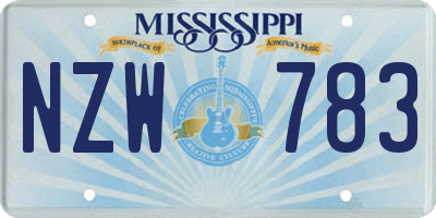 MS license plate NZW783