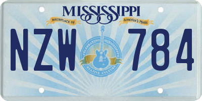 MS license plate NZW784