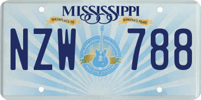 MS license plate NZW788