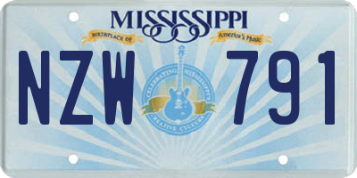 MS license plate NZW791