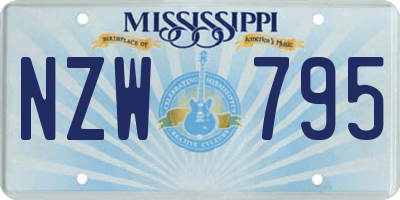 MS license plate NZW795