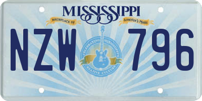 MS license plate NZW796