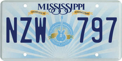 MS license plate NZW797