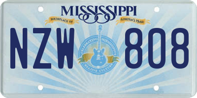 MS license plate NZW808