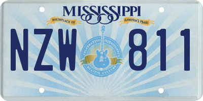 MS license plate NZW811