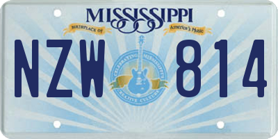 MS license plate NZW814