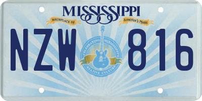 MS license plate NZW816