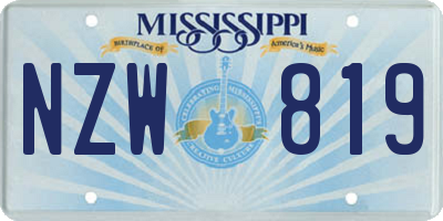 MS license plate NZW819