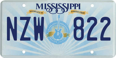 MS license plate NZW822