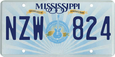 MS license plate NZW824