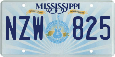 MS license plate NZW825