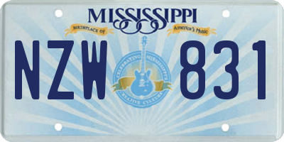 MS license plate NZW831