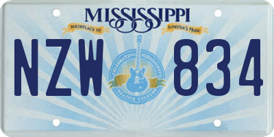 MS license plate NZW834