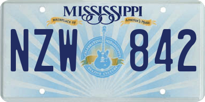 MS license plate NZW842