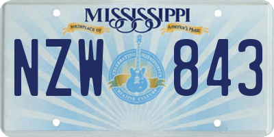 MS license plate NZW843