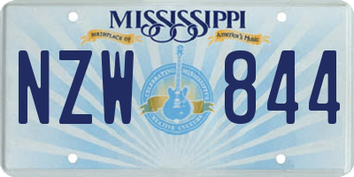MS license plate NZW844