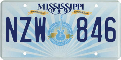 MS license plate NZW846