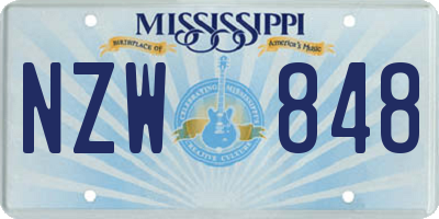 MS license plate NZW848