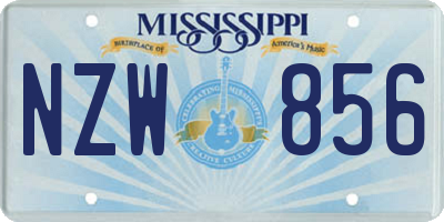 MS license plate NZW856
