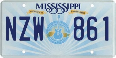 MS license plate NZW861