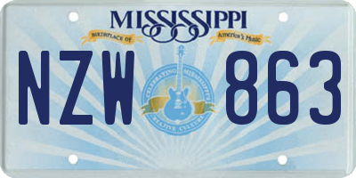 MS license plate NZW863