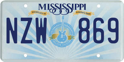 MS license plate NZW869