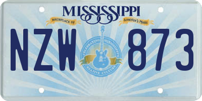 MS license plate NZW873