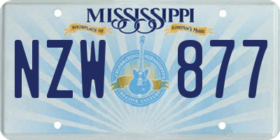 MS license plate NZW877