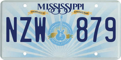 MS license plate NZW879