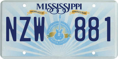 MS license plate NZW881