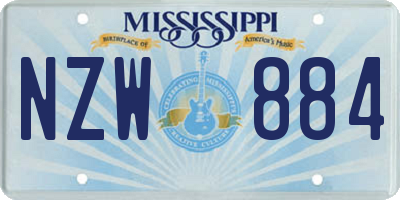 MS license plate NZW884