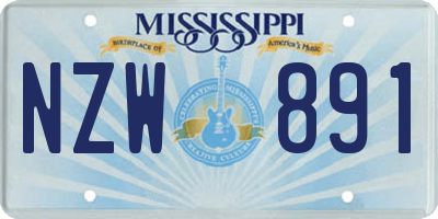 MS license plate NZW891