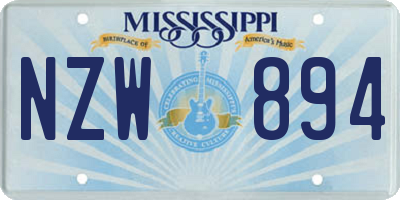 MS license plate NZW894