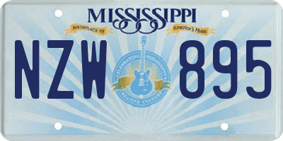 MS license plate NZW895
