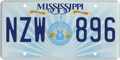 MS license plate NZW896