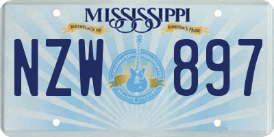 MS license plate NZW897