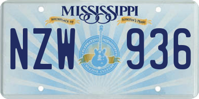 MS license plate NZW936