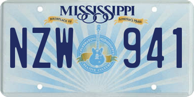 MS license plate NZW941